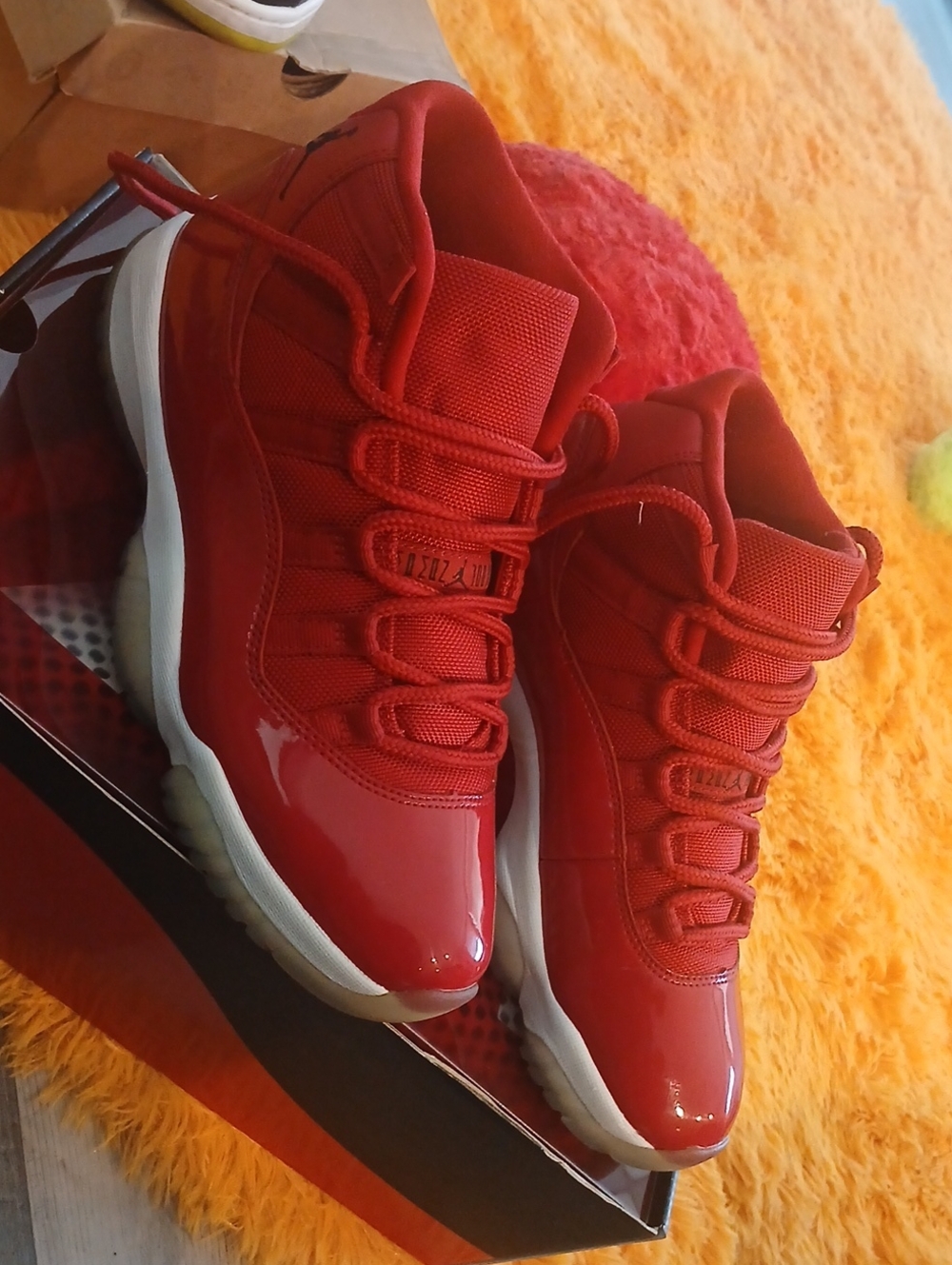 Jordan 11s Red High-Top Fashion Sneakers